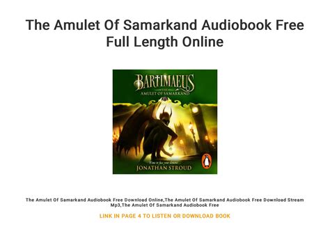 Unleashing Your Inner Hero: Lessons from the Amulet of Samarkan Audiobook
